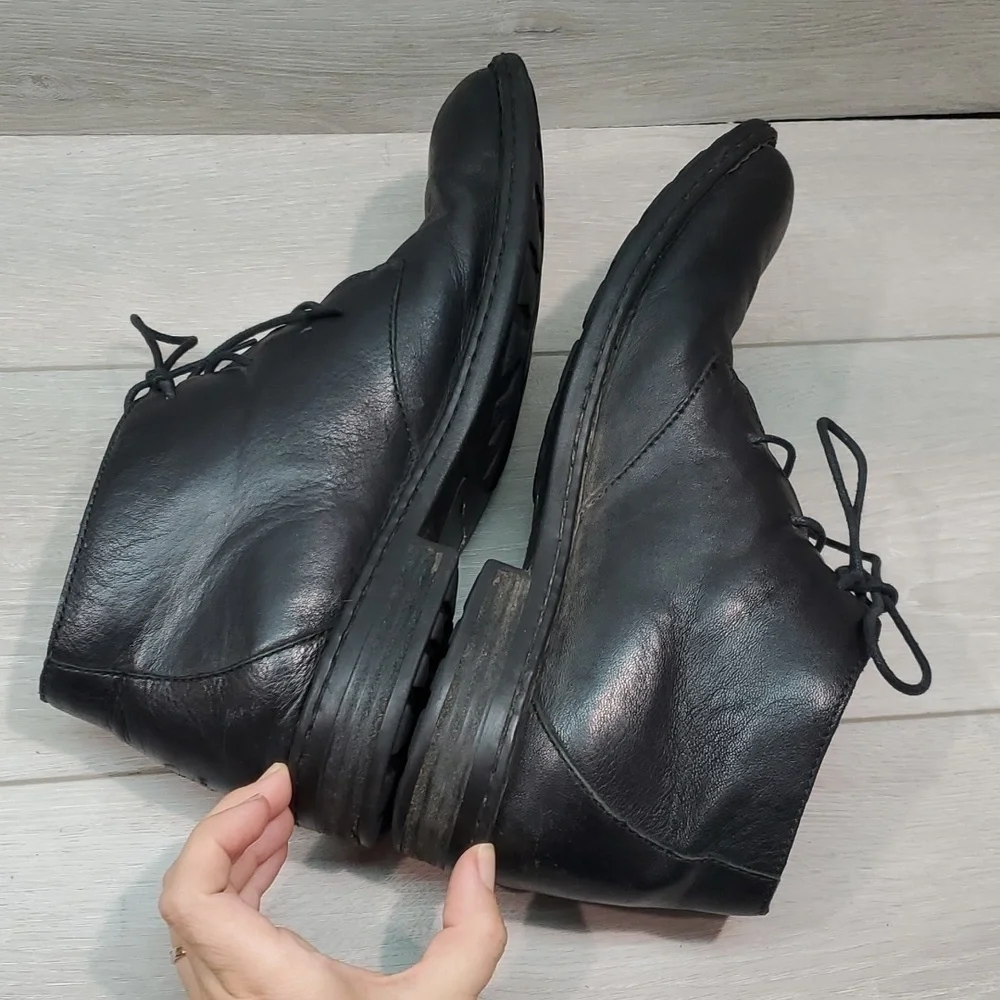 Born Mens Ankle High Top Lace Up Leather Boots shoes sz 11M